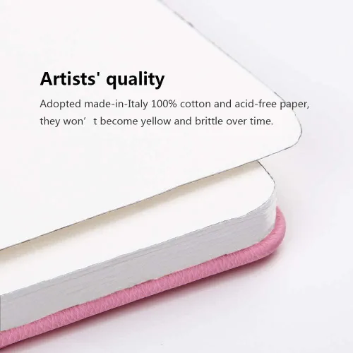 Miniatura 5 de Paul Rubens Bloque de papel para acuarela, cubierta de cuero premium de calidad artística, papel prensado en caliente para acuarelas y medios Bloque