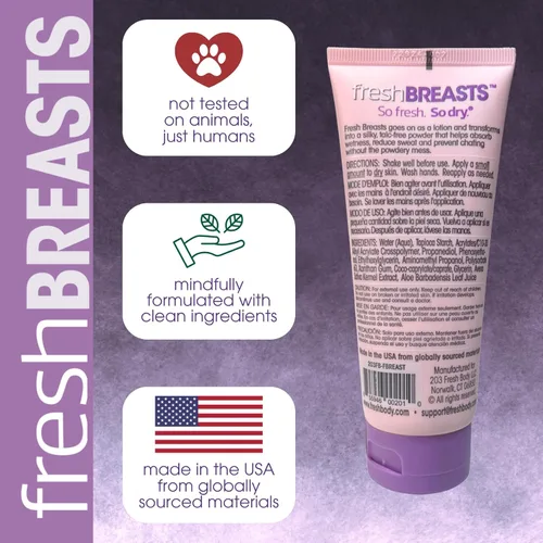 Miniatura 8 de Fresh BREASTS On-The-Go Loción desodorante antirozaduras en polvo, tamaño de viaje sin perfume, 0.07 onzas (paquete de 15) crema antirozaduras