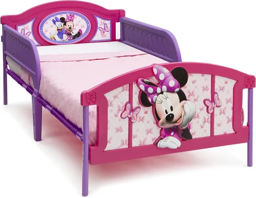 Delta Children Cama Individual de Plástico con Piecera 3D, Disney Minnie Mouse