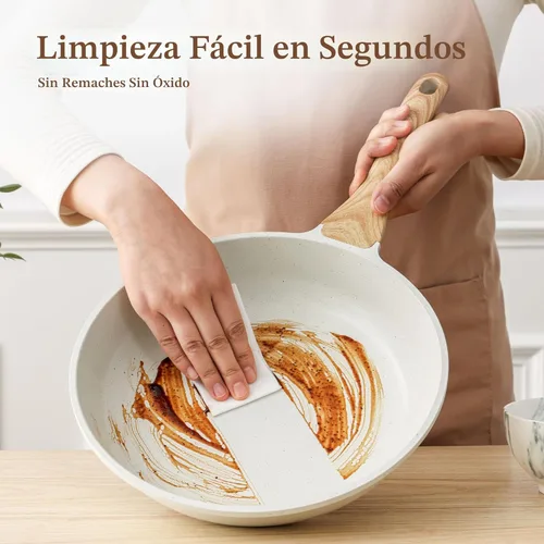 Miniatura 6 de SENSARTE Sartén antiadherente de cerámica con tapa, sartén para saltear de 9.5 pulgadas, sartén para tortilla saludable y sin tóxicos para chefs