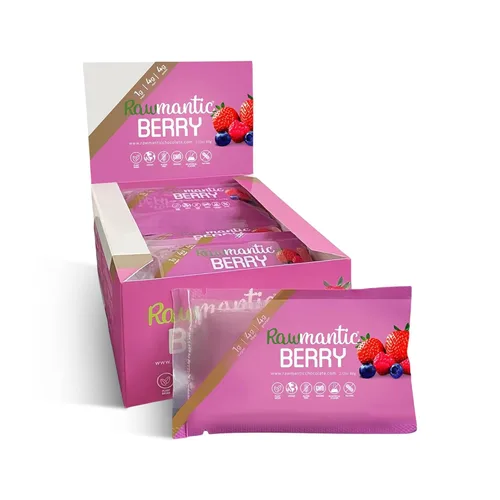 Rawmantic Berry Energy Bar (12 mini barras x 2.12 oz) – Maracuyá orgánica y bayas mixtas, quinua inflada, sorgo, mijo y trigo sarraceno, sin sabores