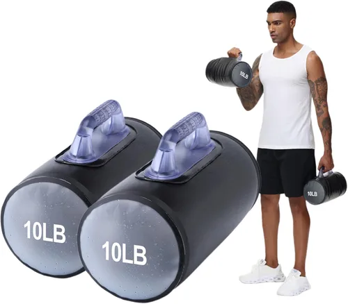 Mancuernas de agua, mancuernas de entrenamiento rellenas de agua, juego de pesas de viaje, pesas ajustables a 40 libras, 30 libras, 20 libras, 10