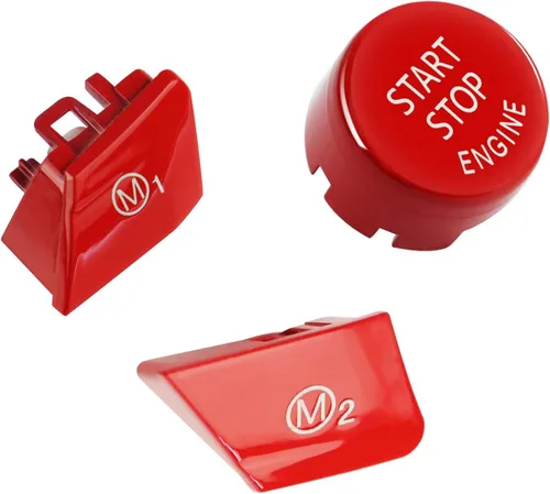 Botones M1 M2 para modo de volante BMW M3 M4 M5 M6 X5M X6M F80 F82 F83 F10 F15 F16 F21 F30 F32 F33 F36 F06 F12 (rojo con botón de inicio)