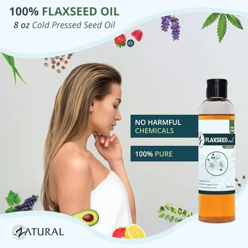 Miniatura 4 de Zatural Aceite de linaza prensado en frío – Aceite de semilla de lino líquido 100% puro sin OMG, vegano Omega-3 rico en ALA, perfecto