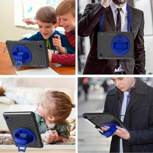 Miniatura 9 de Funda para Samsung Galaxy Tab A8 de 10.5 pulgadas 2022 con protector de pantalla giratorio 360º correa de mano y soporte, a prueba de caídas