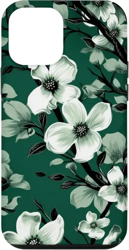 Miniatura 16 de White Dogwood Flower Pattern Green Black & White Case for iPhone 17