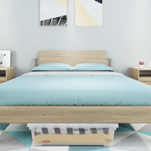 Miniatura 4 de Paquete de 4 cubos de almacenamiento grandes poco profundos de 40 cuartos de galón, caja de plástico debajo de la cama con ruedas