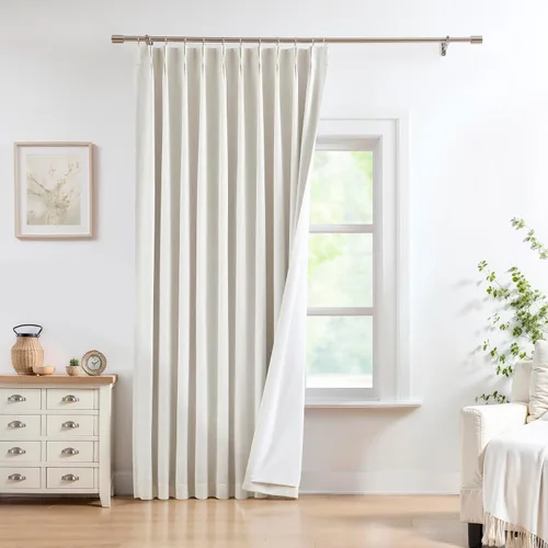 Miniatura 25 de Central Park Paneles de cortinas plisadas opacas con textura de lino, con aislamiento térmico y pestaña trasera, para sala de estar o dormitorio
