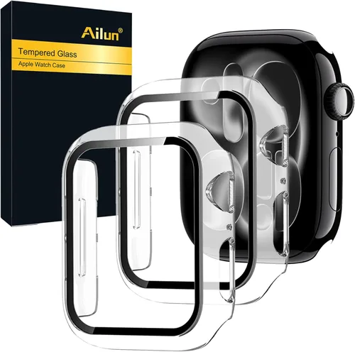 Miniatura 9 de Ailun Funda protectora de pantalla para Apple Watch Series 9, 8 y 7 [1.61 pulgadas], carcasa rígida ultrafina de policarbonato integrado con vidrio