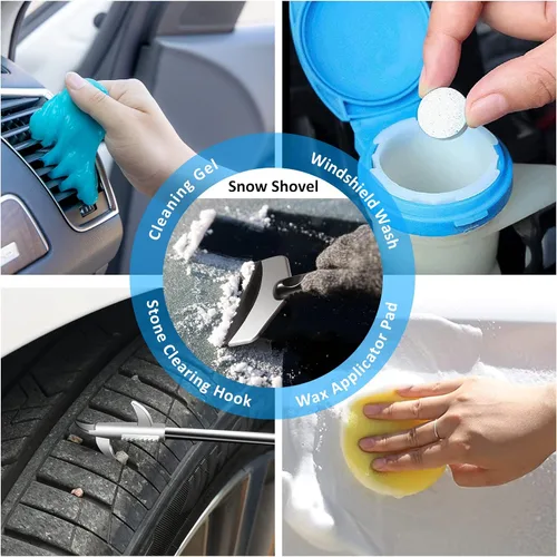 Miniatura 8 de Kit de limpieza para auto de 41 piezas Kit de limpieza y detalle interior con aspiradora de mano de alta potencia, cubo plegable, herramienta
