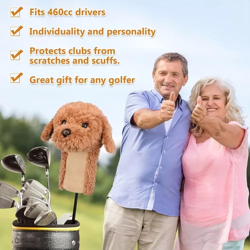Miniatura 5 de Fundas de Golf Dibujos Cabezas, Fundas para Cabeza de Palo de Golf Labradoodle/Golden Doodle, Protector de Palo de Golf Adorable y Suave