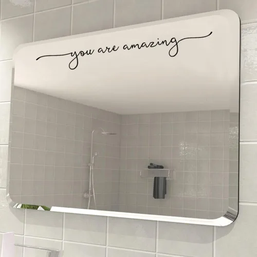 Miniatura 3 de Adhesivo para Espejo You are Amazing – Calcomanía de Pared de Vinilo Negro de 17x2 pulgadas, Decoración Inspiradora de Baño, Frase para Habitación