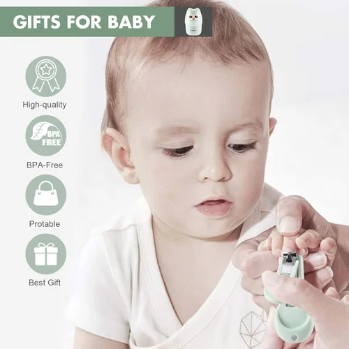 Miniatura 2 de Cortauñas para bebé, kit de uñas seguro 4 en 1 con bonito estuche, cortaúñas, tijeras, pinzas, juego de lima de uñas para recién nacidos, bebés