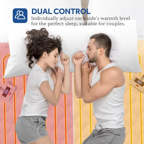 Miniatura 2 de Sealy Almohadilla de colchón con calefacción tamaño California King, calentador de cama eléctrico acolchado de lujo con doble controlador, 10