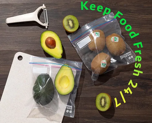 Miniatura 2 de Paquete combinado de bolsas con cremallera para almacenamiento de alimentos de un galón y un cuarto de galón, 100 unidades cada una, total 200