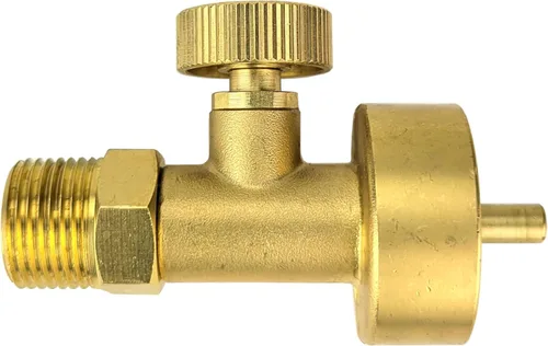 SÜA - Adaptador de Propano con Válvula - CGA-600 (Tanque/Canister de 1 lb o 14.1 oz) a CGA-200 (Regulador de Acetileno Tamaño MC)