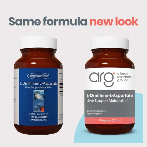 Miniatura 2 de Allergy Research Group - L-Ornitina-L-Aspartato en polvo - 3.53 oz