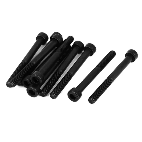 Miniatura 36 de uxcell Tornillos hexagonales de acero de aleación M2.0.197x1.772 in 12.9 Tornillos parcialmente roscados, color negro, 20