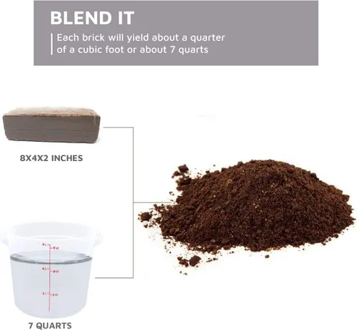 Miniatura 9 de UBICON Tierra superior orgánica de fibra de coco de fácil uso para plantas de interior/exterior; 4 ladrillos se expanden a 10 galones, excelente