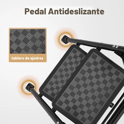 Miniatura 6 de HBTower Escalera de 2 escalones, taburete para adultos, escalera de 2 escalones plegable con diseño ergonómico de pedal ancho