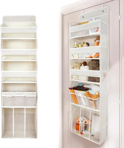 Miniatura 3 de Organizador de almacenamiento para colgar en puerta, con 3 compartimentos, 1 organizador de pañales para bebé móvil, 1 organizador de almacenamiento