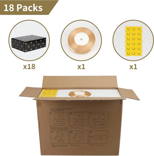 Miniatura 3 de Hoikwo Paquete de 18 cajas de regalo de lujo de 12 x 9 x 4 pulgadas, color negro, a granel, vacías para regalos del día de la madre, cajas de regalo