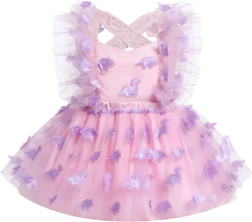 Miniatura 2 de Vestido para sesión de fotos de fiesta de cumpleaños con espalda descubierta para bebé, niña, mariposa, fresa, volantes, princesa, pastel, fiesta