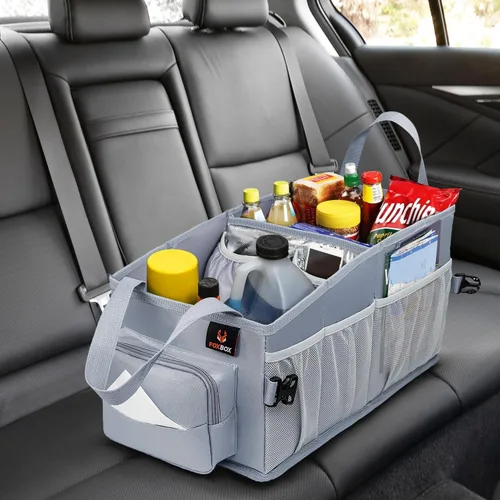 Miniatura 10 de FoxBox Organizador de asiento de coche y maletero, almacenamiento de asiento delantero o trasero de SUV, piso del pasajero, organización debajo