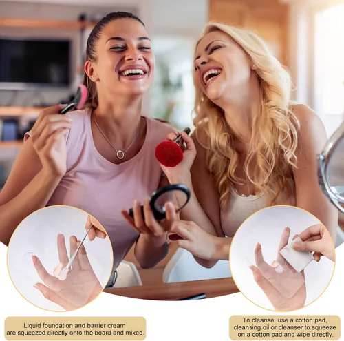 Miniatura 3 de Paleta de maquillaje cosmético acrílico, bandeja de mezcla de maquillaje con espátula de maquillaje, espejo de metal para salón de belleza, paleta