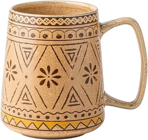 Miniatura 8 de Taza de café grande de cerámica de 24 onzas con asa, taza de café vintage, taza de té extra grande para oficina y hogar, apta para lavavajillas