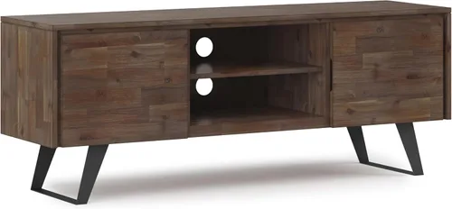 Miniatura 16 de SIMPLIHOME Lowry Soporte de TV – Consola de madera maciza de mango de 72 pulgadas de ancho en roble, moderno centro de entretenimiento industrial