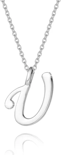 FANCIME Collares de plata de ley con inicial, collar con letra A-Z con monograma pequeño, collar con nombre, joyería fina, regalos para mujeres, 16