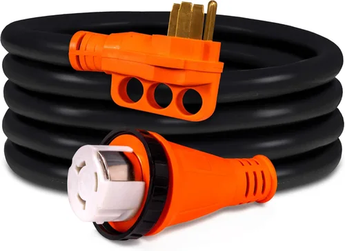 Miniatura 15 de True Mods Cable de Extensión de Alimentación de Costa de 50 pies, 125 V, 30 amperios para caravana [NEMA TT-30P TT-30R] [luz LED] [ETL] 30A calibre
