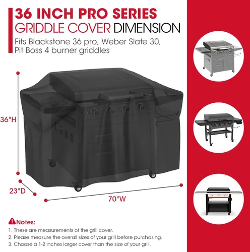Miniatura 2 de Unicook - Cubierta de parrilla de 70 pulgadas para parrilla Blackstone ProSeries de 36 pulgadas, cubierta de parrilla plana grande resistente al