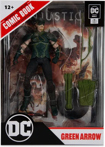 Miniatura 10 de McFarlane Toys - Figura DC Direct Gaming de 7 pulgadas con cómic - Injustice 2 WV1 - Green Arrow Flecha verde