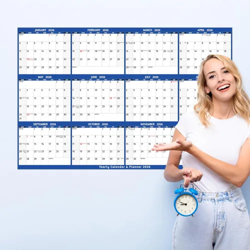 Miniatura 7 de Calendario de borrado en seco 2026, calendario anual grande de pared 2026, 38.2 x 25.2 pulgadas, calendario reversible de 2 lados 2026