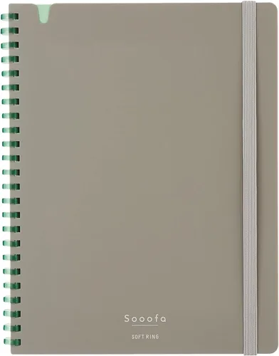 Miniatura 13 de KOKUYO Sooofa - Cuaderno gráfico de 7.2 x 5.5 pulgadas, cuaderno de anillo suave para mujer, cuadrícula de 0.157 in, 80 hojas perforadas, negro
