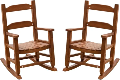 Miniatura 12 de Mecedora para niños pequeños de madera para bebés, cómodas sillas mecedoras para guardería, dormitorio, sala de estar, sala de lectura al aire Silla