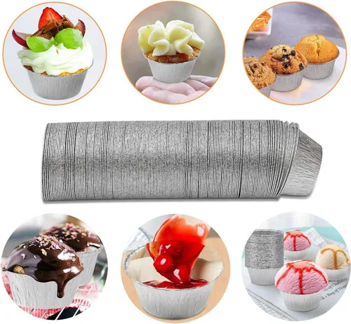 Miniatura 4 de Ramequines de papel de aluminio [paquete de 150] 4 onzas de aluminio desechables Ramekins tazas para hornear tazas de aluminio de aluminio para asar