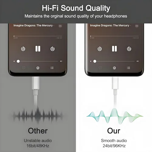 Miniatura 7 de [Certificado MFi de Apple] Paquete de 3 adaptadores de auriculares para iPhone, 2 en 1 Lightning a Dual Lightning Aux Dongle Cable Dongle