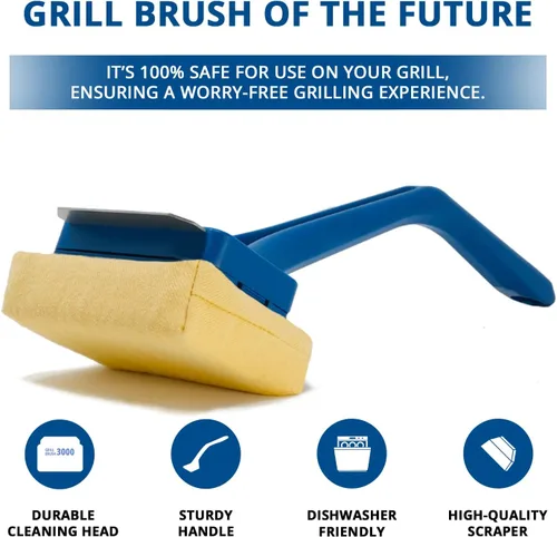 Miniatura 3 de Grill Rescue Cabezal de limpieza de raspador reemplazable para barbacoa, cepillo de parrilla sin cerdas, herramientas raspadoras seguras, duraderas