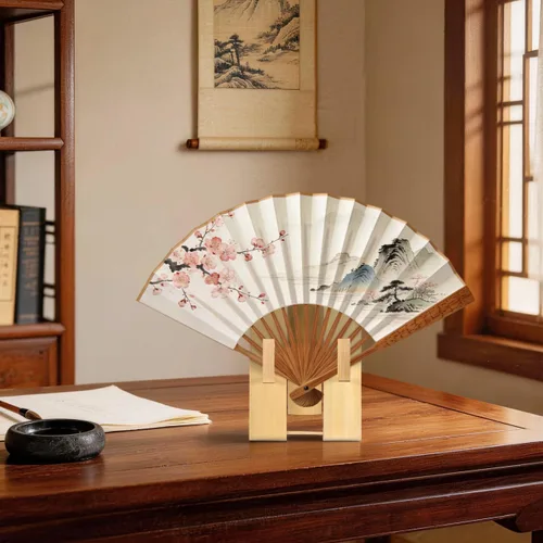 Miniatura 5 de FOMIYES Soporte para ventilador japonés, estante plegable decorativo para almacenamiento y organización en el hogar, 5.51 x 2.95 x 1.57 pulgadas