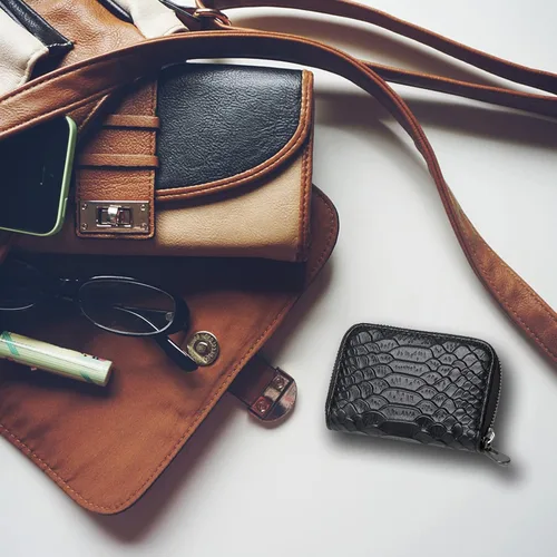 Miniatura 5 de AKFSINSB cartera para mujer, Negro -, Cartera