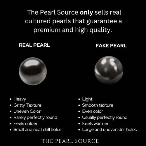 Miniatura 7 de The Pearl Source Black Akoya Japanese Pearl Necklace for Women - 14k Gold Pearl Strand Necklace 18in Long Pearl Necklace with Genuine Cultured