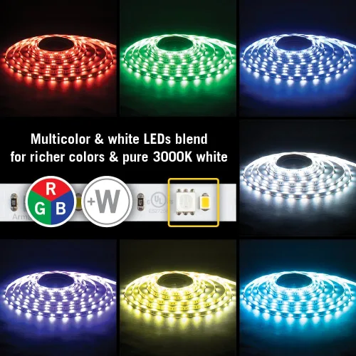 Miniatura 3 de Armacost Lighting Cinta de luz LED RibbonFlex Pro multicolor y blanca 30 + 30 LEDs/m, 8.2 pies (8.2 ft) (623210)