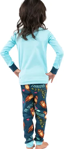 Miniatura 4 de Lazy One Conjuntos de pijama cálidos de manga larga para niñas y niños, divertidos conjuntos de pijama de animales para niños, acogedores, cómodos
