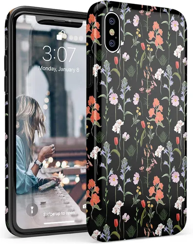 Miniatura 4 de Casely Funda para iPhone X/XS Jardín Secreto Flores mixtas Diseño clásico ultra delgado