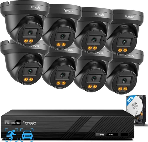 Miniatura 13 de Sistema de cámara de seguridad PoE, 4 cámaras IP bala con cable de 4 MP para exteriores, micrófono integrado para exteriores, detección de vehículos