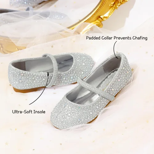 Miniatura 5 de DREAM PAIRS Zapatos planos Mary Jane con diamantes de imitación para niñas