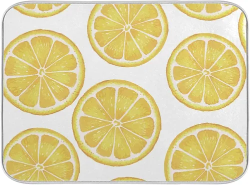 Miniatura 43 de Tapete absorbente para secado de platos para encimera de cocina, conchas verdes en la tabla de madera, almohadilla de secado de microfibra, 27